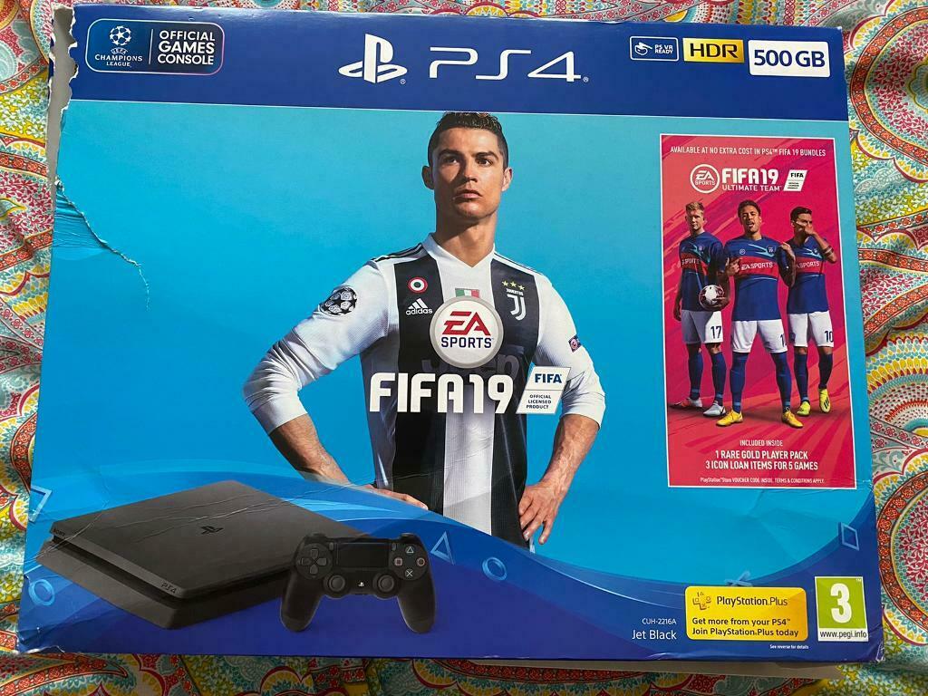 PS4 500GB SLIM BRAND NEW BOXED FIFA 19 & CONTROLLER!