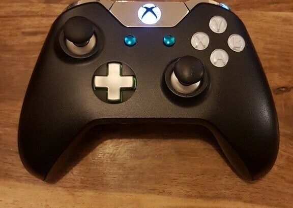 Customised Original Microsoft Wireless Xbox One Controller *Blue Black Silver*