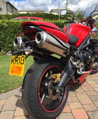 Triumph Street Triple – £££££’s of accessories and luggage.