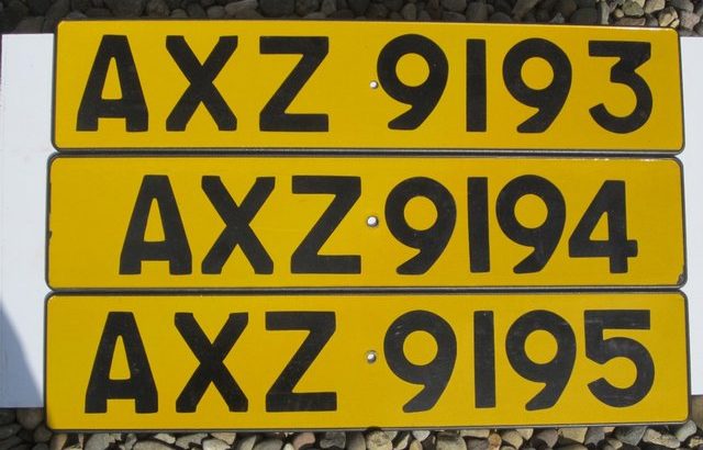 3 consecutive private plates