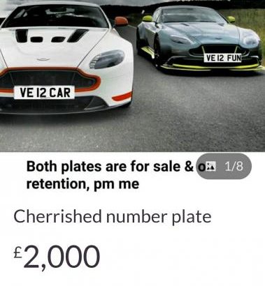 V12 CAR Private plate for sale ready and waiting