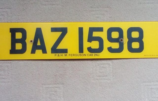 BAZ 1598 – Personalised Private Car Registration Plate –