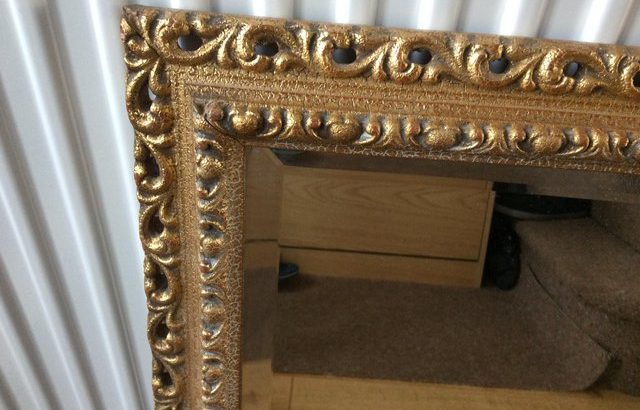 Large Bevelled Edge Gilt Frame Mirror
