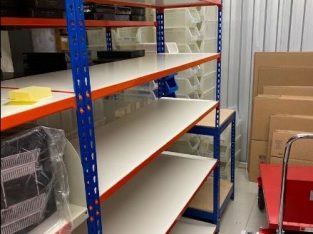 2 sets of Big Dug Shelves, 6 Laminated shelves per set: ( 154cm W x 200cm H x 46cm D )