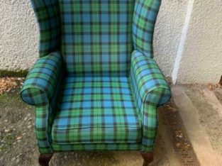 Tartan wingback armchair * free furniture delivery *
