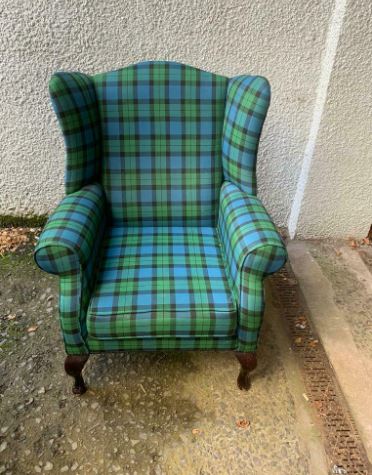 Tartan wingback armchair * free furniture delivery *