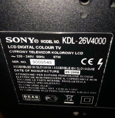 Sony Bravia LCD 26” TV