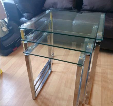 Nest of glass tables from Next, side table