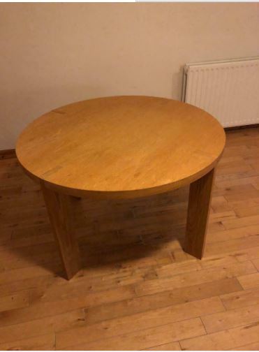 Round oak effect Kitchen / dining table 120cm in diameter