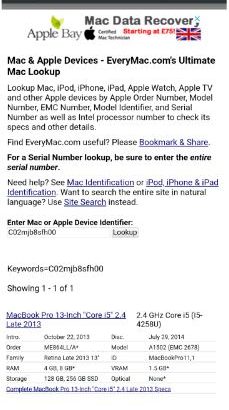 Apple macbook pro 13 Retina 2013