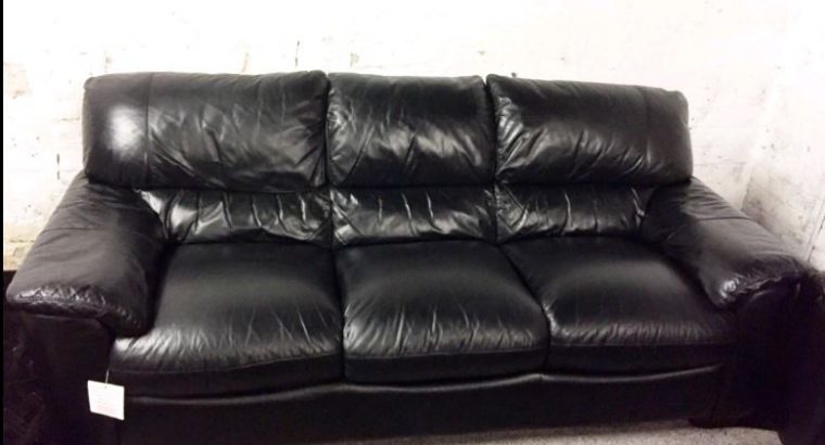 Ex display Real leather Black 3+2 seater sofas