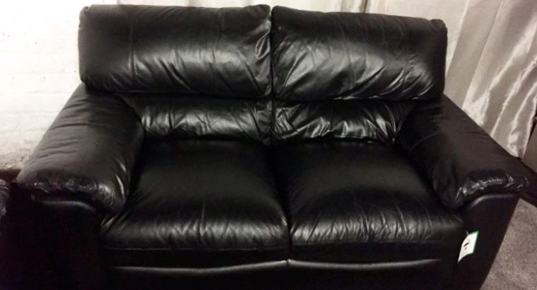 Ex display Real leather Black 3+2 seater sofas