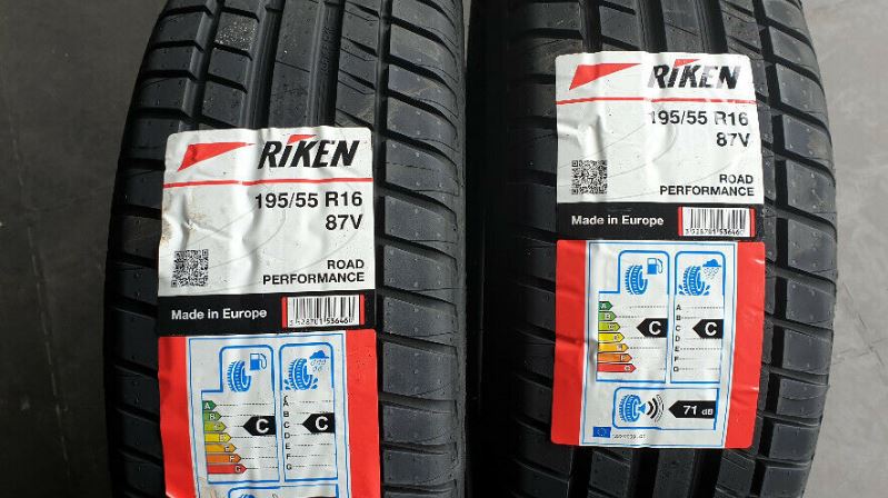 195 55 16 87V 2 x tyres Riken Road Performance NEW!