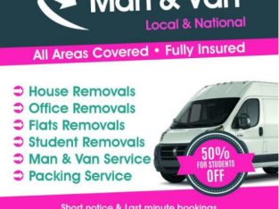 £20p/h Removal Services, Last Minute Man & Van