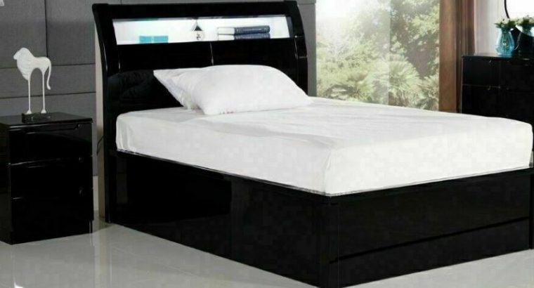 🤩👑 FACTORY SALE ON HUGE STORAGE WOODEN BEDS WITH LIGHTS & USB CHARGING PORT SINGLE DOUBLE KING