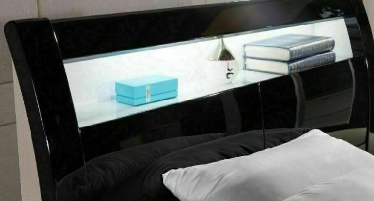 🤩👑 FACTORY SALE ON HUGE STORAGE WOODEN BEDS WITH LIGHTS & USB CHARGING PORT SINGLE DOUBLE KING